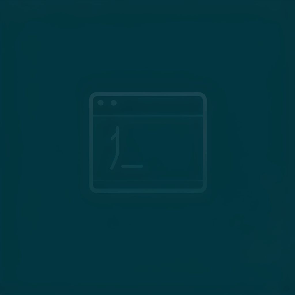 Dark teal banner with a subtle code-editor icon silhouette